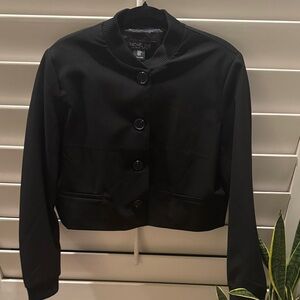 Rachel Zoe Black Cropped Button-Front Jacket